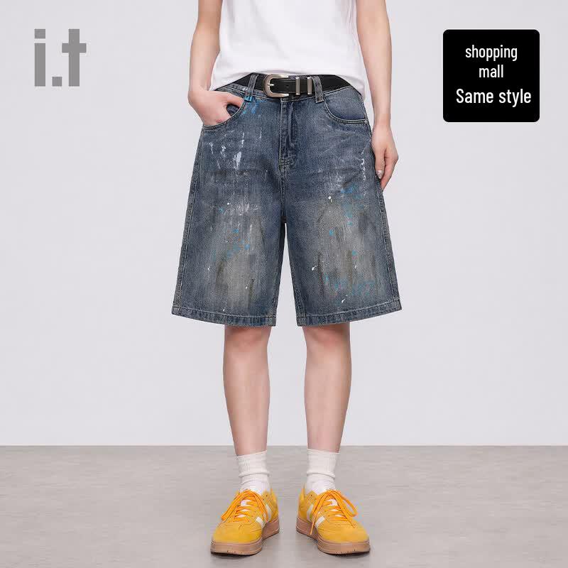 CHOCOOLATE Graffiti Distressed Denim Shorts 34