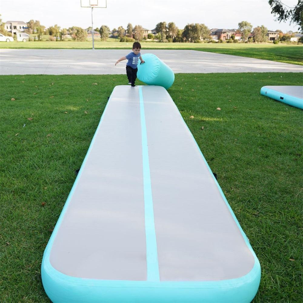 Inflatable Gymnastics Tumbling Mat (with Pump) Suit for Home Gymnastics Training, Water Fitness, Inflatable Yoga Mat