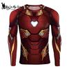 Costume Cosplay da Supereroe Anime Maniche Lunghe Stampa Armatura Maglia a Compressione Allenamento Fitness Abbigliamento Estivo