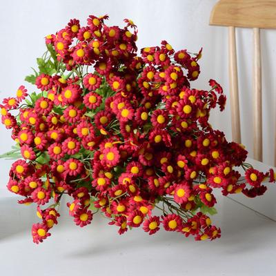 Artificial Flowers 30 Heads Silk Cloth Chamomile Stems Pastoral Style Fake Flowers Wall Wedding Decor Photo Props
