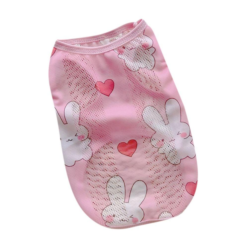 

Тонкий дышащий жилет для домашних животных, футболка для собак, солнцезащитная одежда для домашних животных, одежда для собак с рисунками, весна-лето S розовый