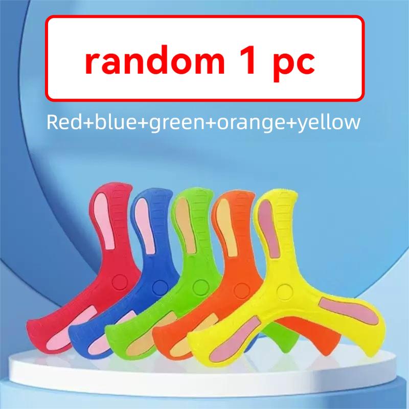 Glow In Dark Three Leaf Boomerang Flying Back Soft Rubber Unbreakable Boys Toy Boomerang Flying Disc Children Stress Relief Toy