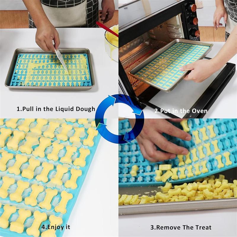 Silicone Dog and Cat Treat Molds Non-Stick Food Grade Silicone Molds for Chocolate, Candy,Cookies,Biscuit, Jelly, Ice Cube