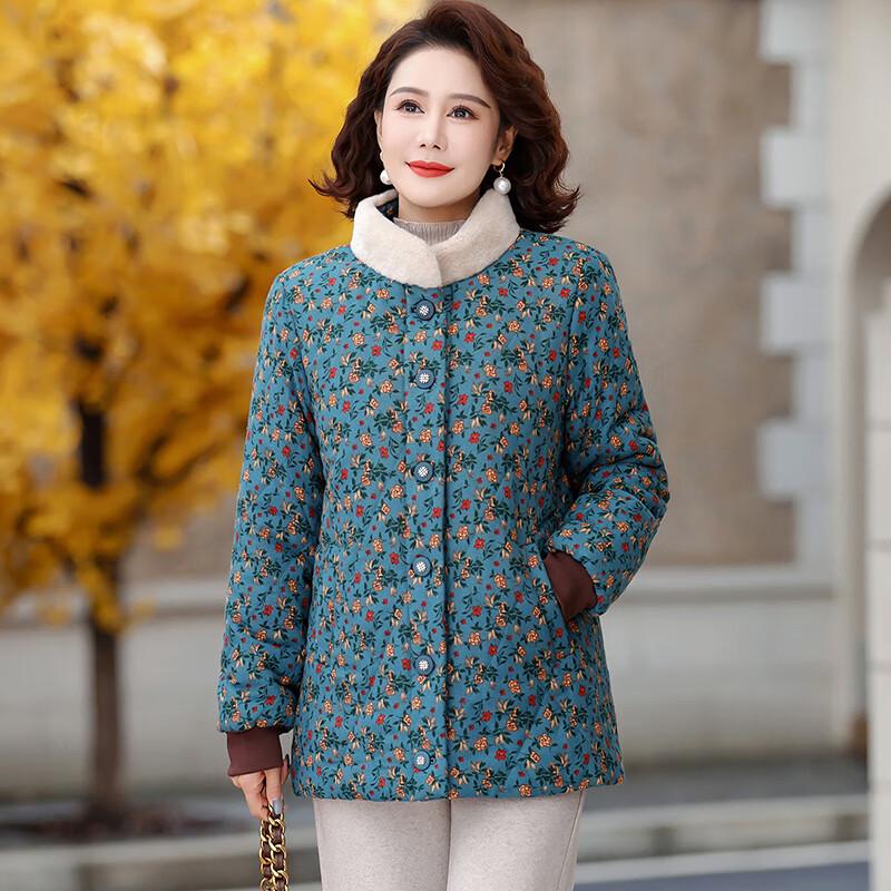 Yonghua 2025 Mid-Aged Women's Plus Velvet Thickened Winter Cotton Coat
