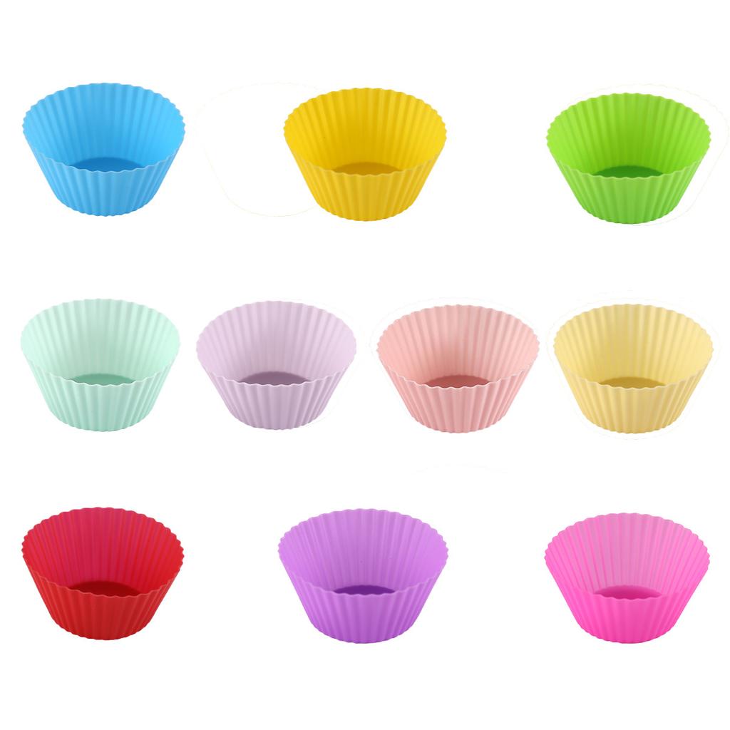 Food Grade Silicone Round Muffin Cups for Baking Cupcakes and Muffins