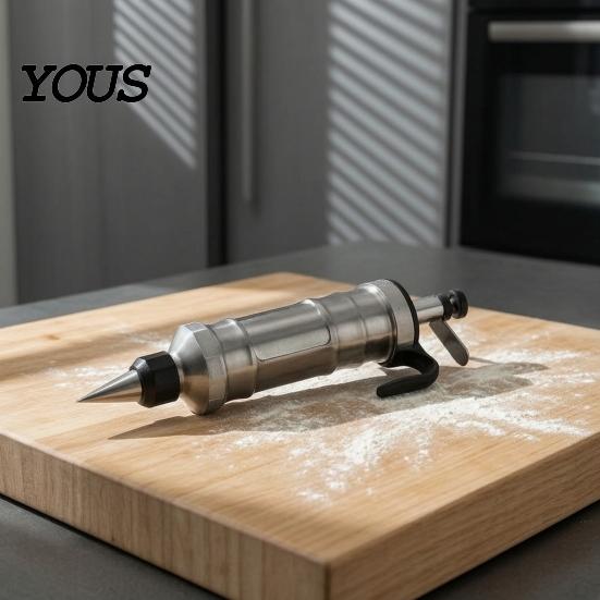 Gadget da Cucina per Dolci Fai da Te Dispenser per Glassa in Acciaio Inossidabile con Ugelli, Pressa per Biscotti e Kit di Strumenti per Decorare Torte, Sac à Poche Riutilizzabile per Glassa