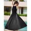 ELLE Women's French-Style A-Line Patchwork Maxi Dress