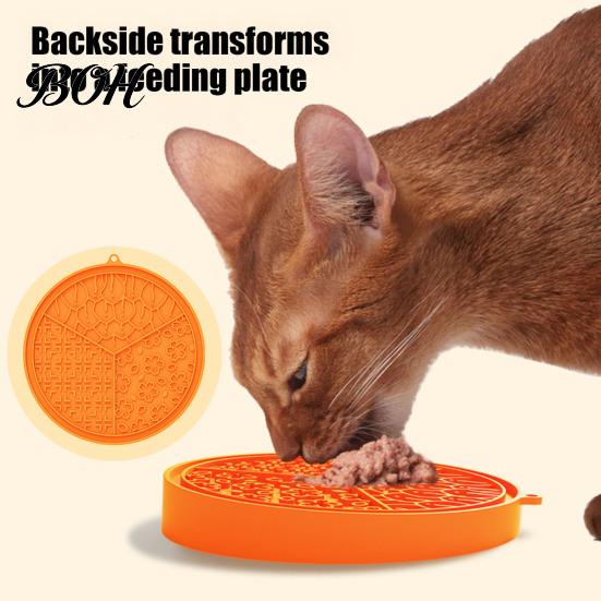 Anti-choke Dog Feeder Pet Slow Mat, Soft Silicone Lick Prevents Mat for Dogs Choking, Dish Cats Kibbles Thick Treat Multi-grid
