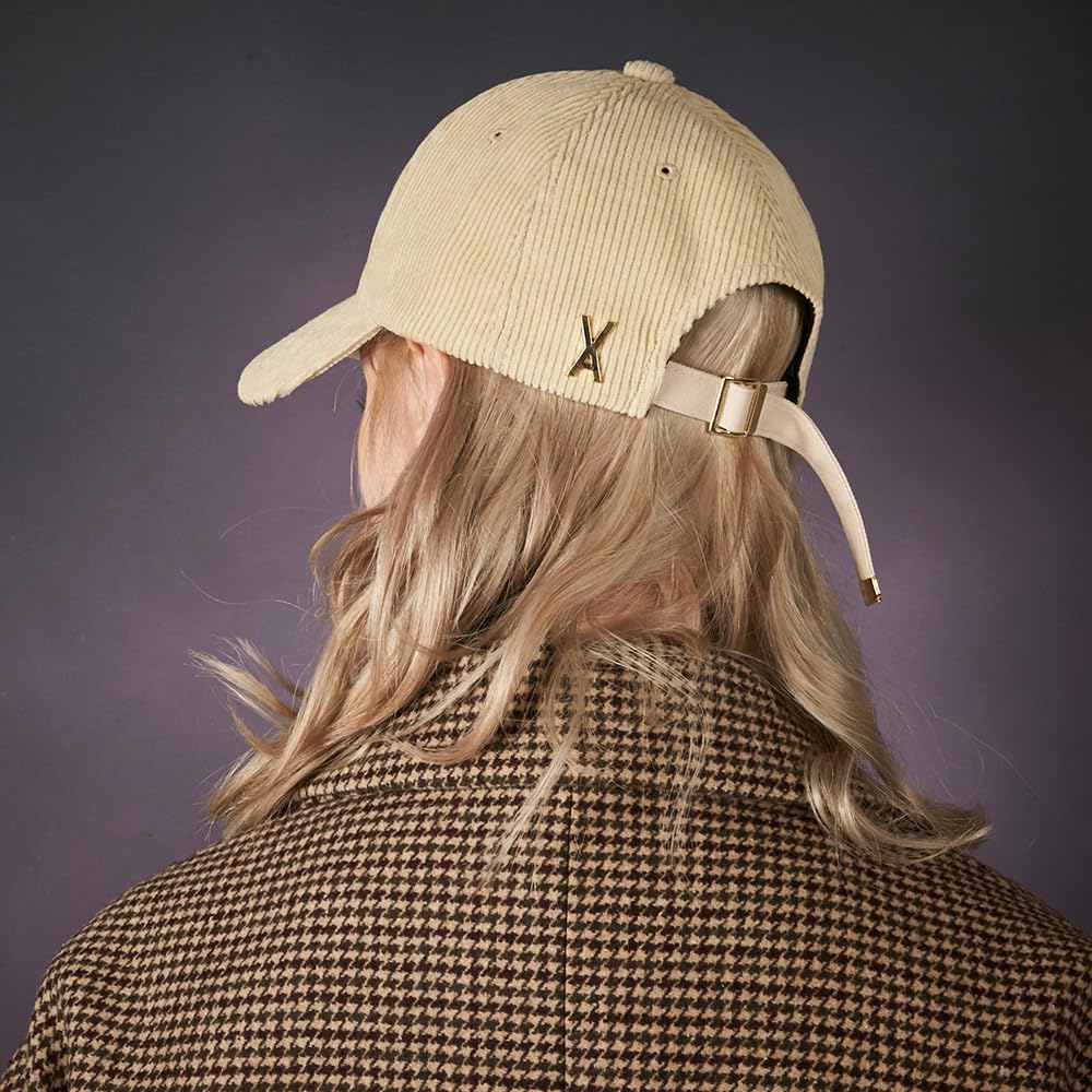 Gold point corduroy over fit ball cap Cream