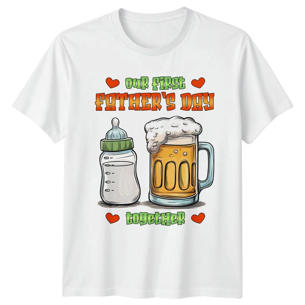 Our First Fathers Day Together Beer Bottle Dad TShirt S