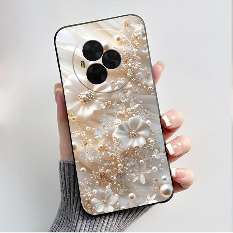 Printing Pattern Case For TCL Nxtpaper 60 Ultra Soft Silicone Black Shell Cover Cute Flower Cartoon Casing