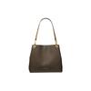 Michael Kors Borsa a spalla Mk Kensington con zip e pieghe in ecopelle da donna Marrone Scuro 30F3G8KT7B-252
