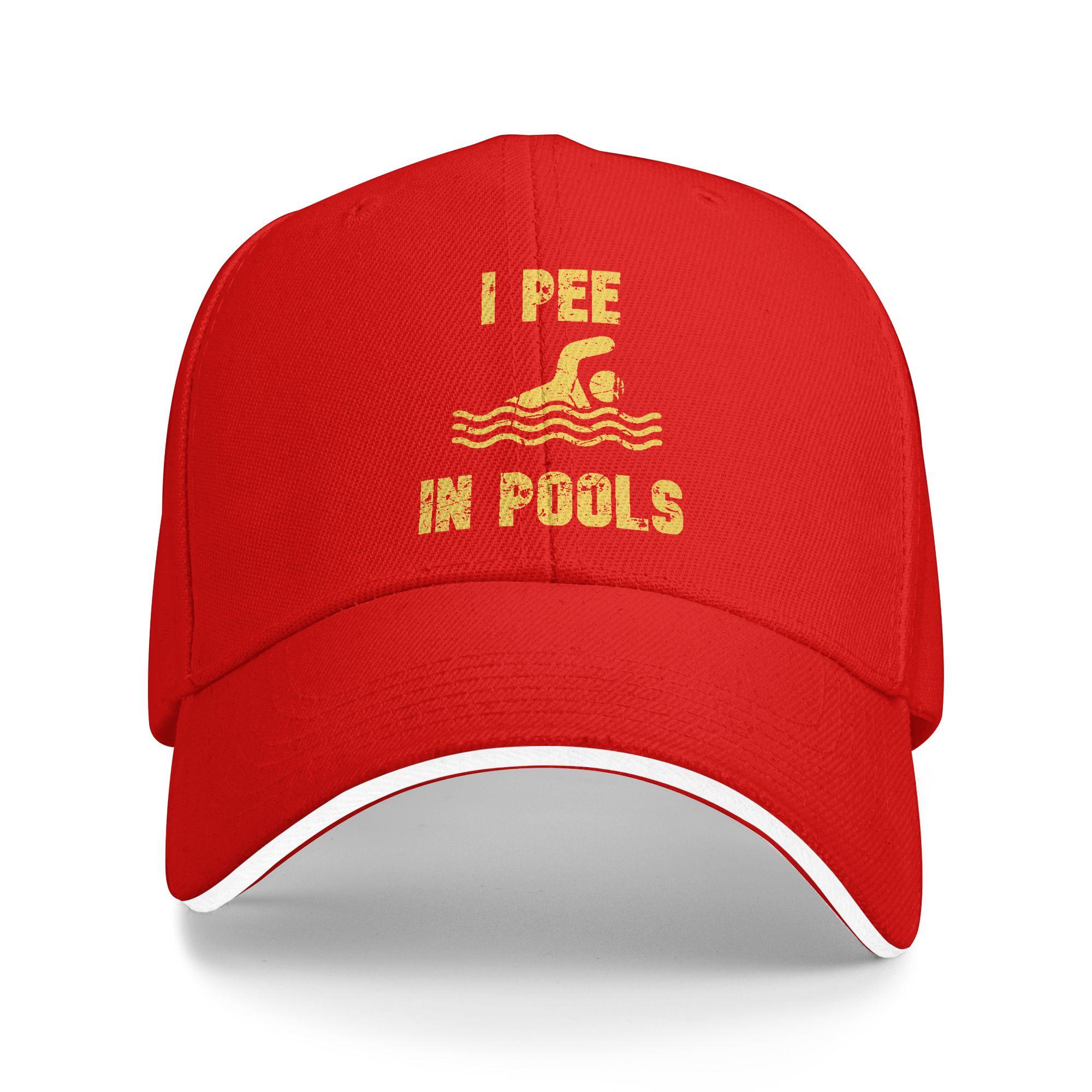 

I Pee In Pools Funny Vacation Baseball Cap Fitted Retro Couple Hip Hop Hats Sun Visor Custom Logo Outdoor Sports Baseball Caps One Size