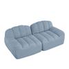 2-Sitzer Modulares Knochenloses Sofa, Muschelform, Tiefe Sitzkissen, Sofa für Wohnzimmer & Wohnung, Keine Montage Erforderlich, Blau