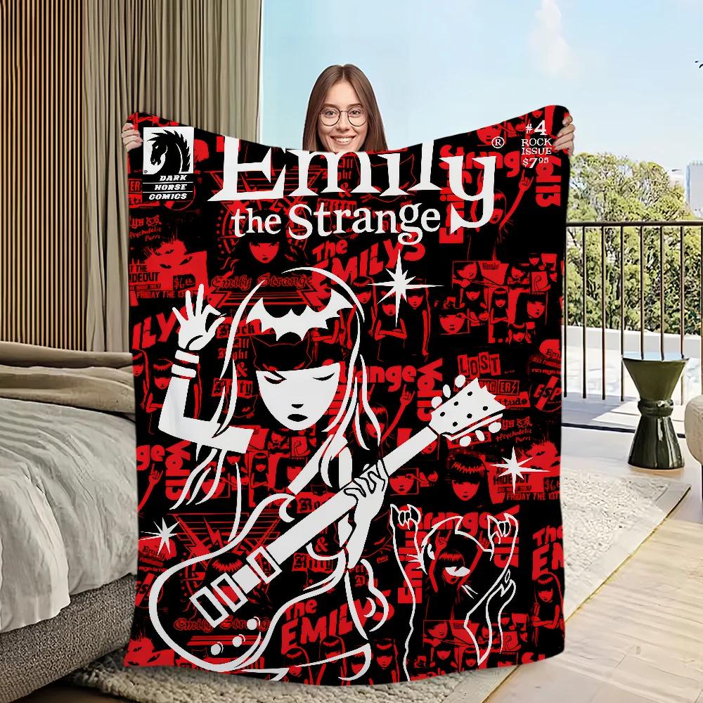 Blanket Flannel warm comfort  soft plush blanket for sofa living room office bedroom travel E-Emily Strange The book gift