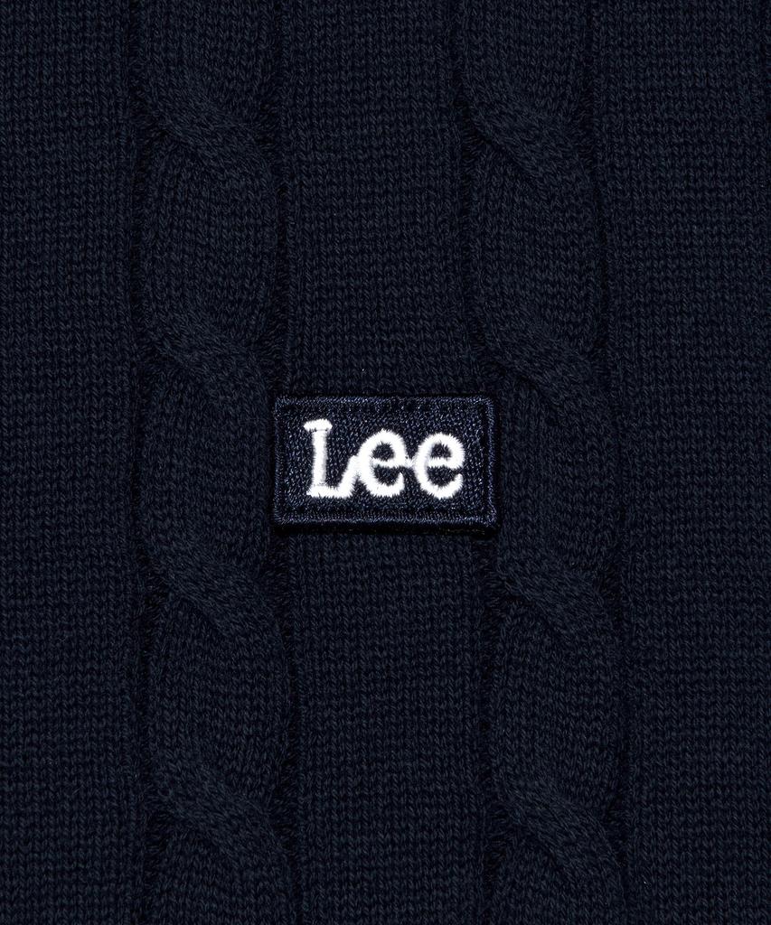 LEE Cable Collar Short Sleeve Knit Navy