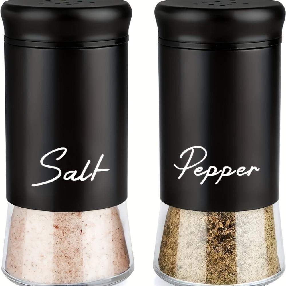 2PCS Non-slip Bottom Salt Pepper Glass Bottle Set Kitchen Seasoning Bottle Restaurant