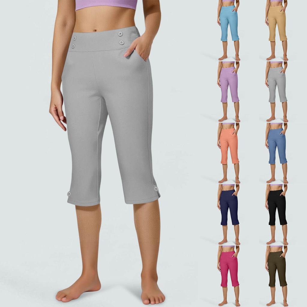 Women's Yoga Pants with Pockets, High Waist Stretch Workout Tights, Color Comfort Fit