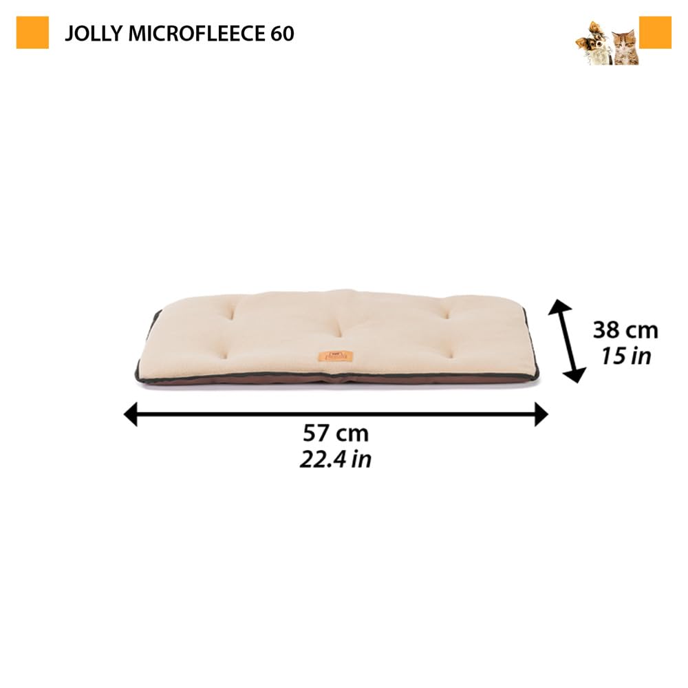 Jolly Microfleece, 60cm, Beige, Dog Bed/House, Water-Repellent, Car Seat, Made by Ferplast, Italy
