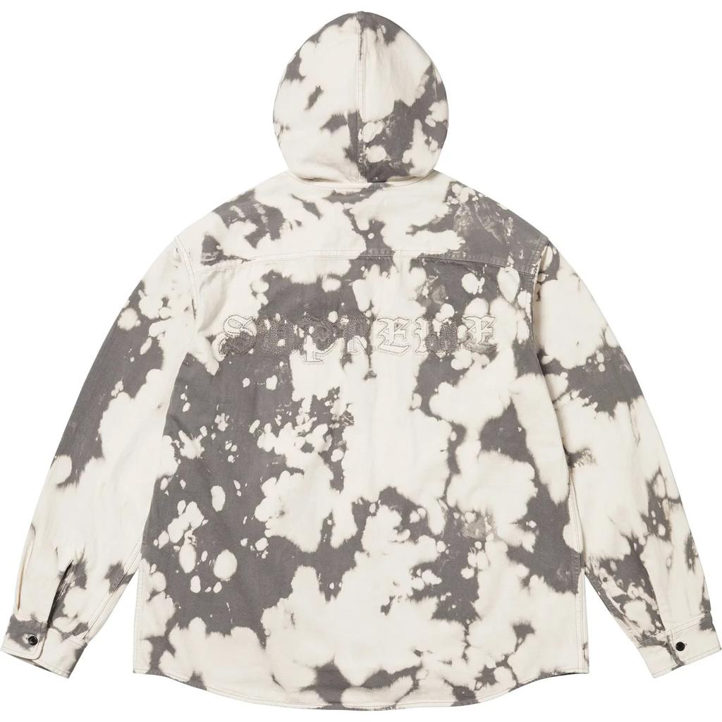 Supreme Hooded Denim Shirt Bleached