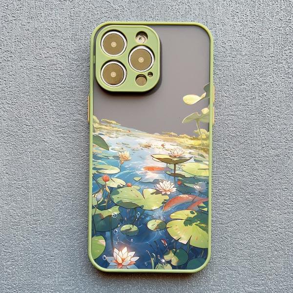 Summer Lotus Flower Phone Case For iPhone 16 15 Pro Max Case For iPhone 11 14 12 13 Pro Max Mini 7 8 15 Plus XS X XR Back Cover