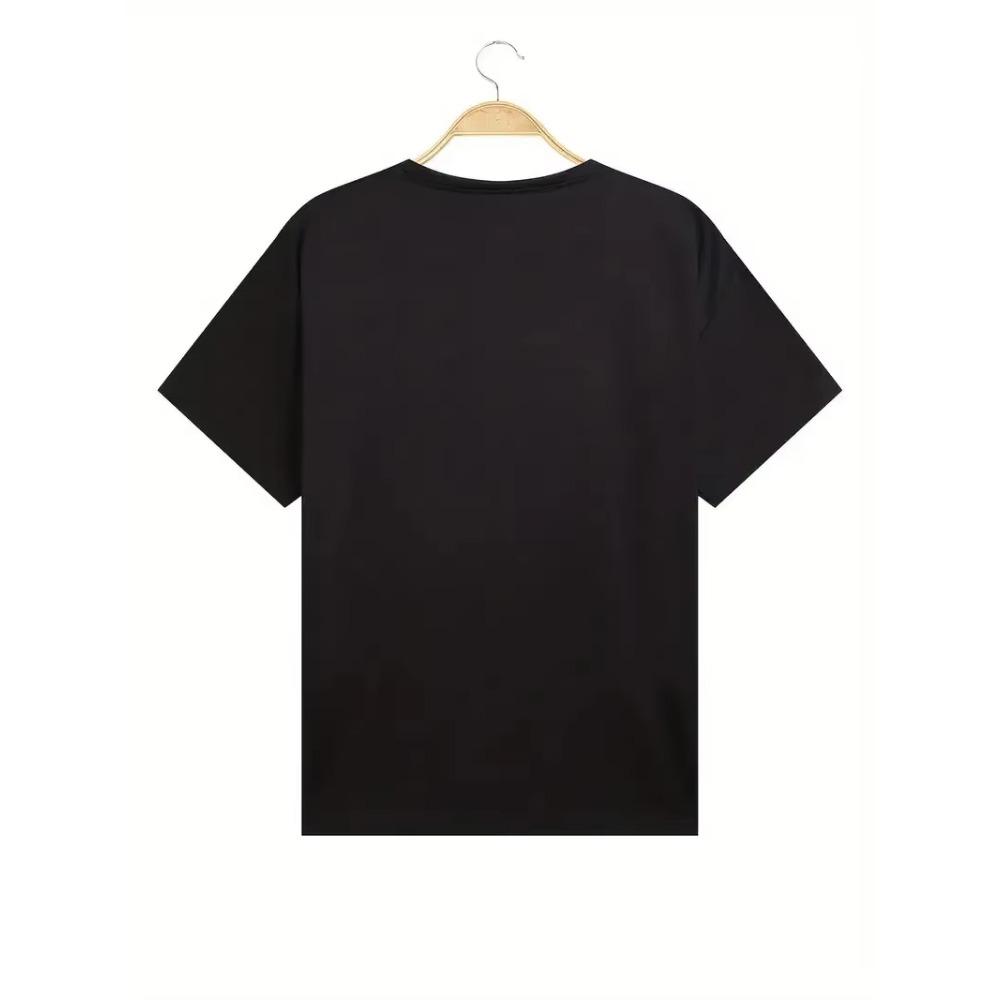 Happy Skeleton Guitar Guy Men's Short Sleeve Crew Neck Cotton T-Shirt Casual Men's Tee Outfits Summer HIP Hop Clothing