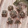 MINI PLANET Hollow Metal Dice Set DND Octopus Polyhedron Dice RPG Board Game Pathfinder Metal Dice D4 D6 D8 D0 D% D12 D20 Dice