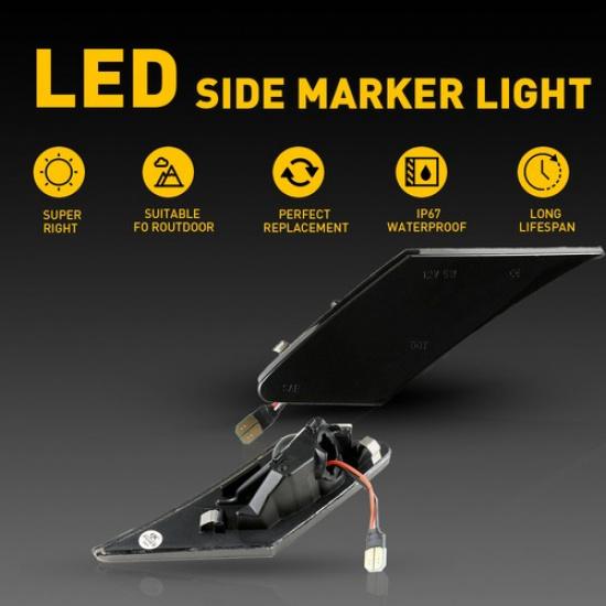 2x Smoked LED Side Turn Marker Signal Lights For Subaru BRZ Scion FR-S Toyota 86