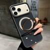 Dark Cherry Folding Metal Holder Magnetic Phone Case For iPhone 18 17 16 15 Pro Max Magsafe Charging Scratch-proof Hard Cover
