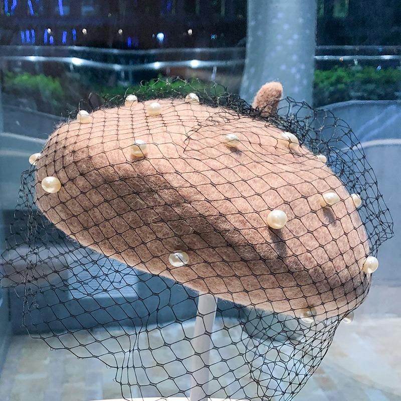 Women S Mesh Lace Beret Vintage Retro Large Head Size French Style Hat