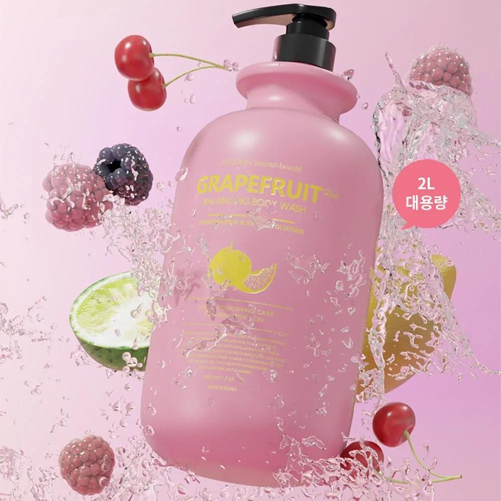 EVAS Pedison Institute Beaute Grapefruit Pink Mildly Acidic Large Size Scented Body Wash Body Cleanser (2L x 1)