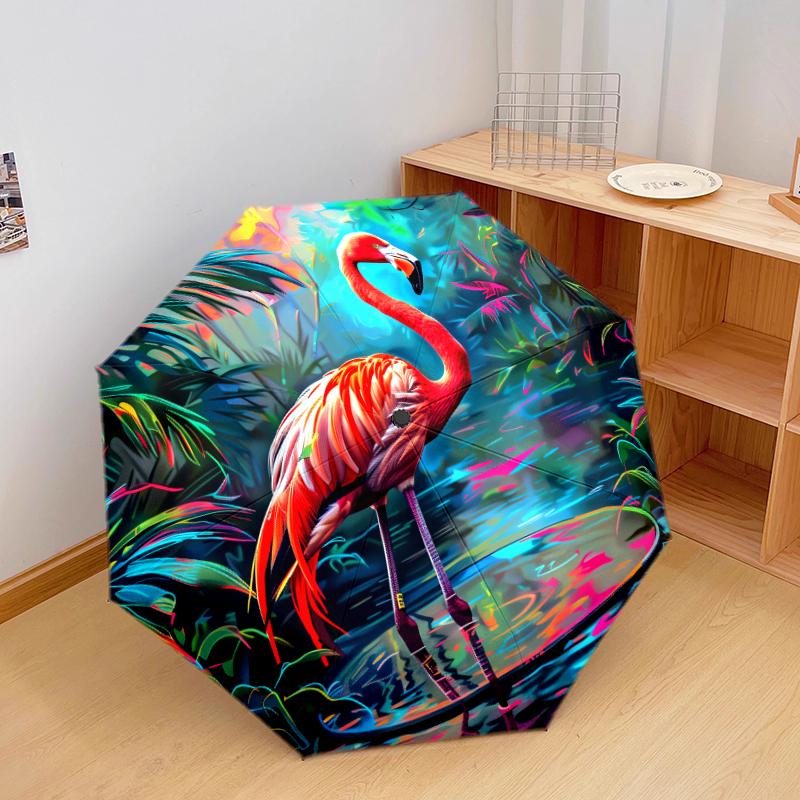 1 PC Automatic Folding Umbrella - cute pink Pattern, Portable & Foldable Design with 8 Ribs, Christmas Birthday Gifts