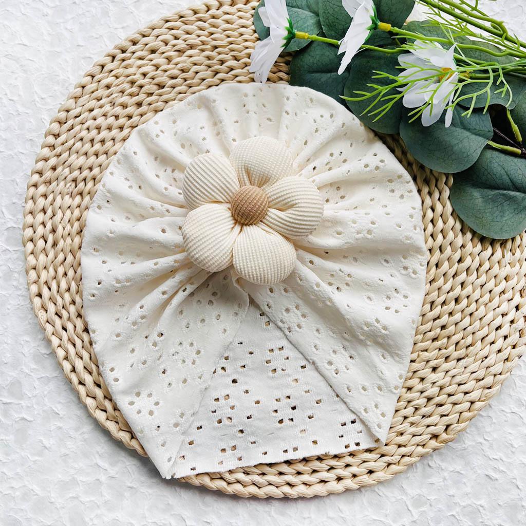 Baby Mädchen Hut Aushöhlen Lieblich Blume Kleinkind Stirnbänder Einfarbig Baby Hut Sommer Weich Atmungsaktiv Dünner Stil 0-2 Jahre