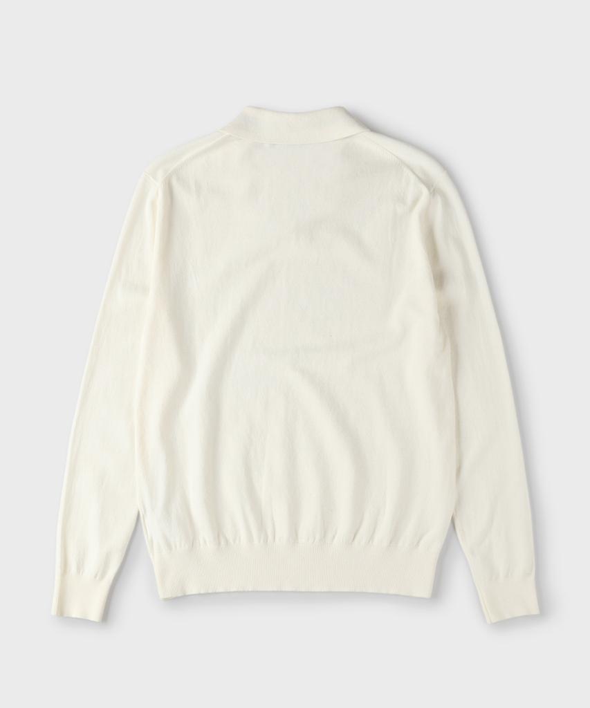 PANICALE White V-Neck Open Collar Knit