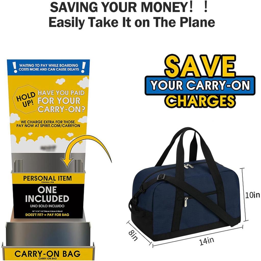 14" malá taška na gymnastiku, lehká mini taška na cestování a sport, vodě a roztržení odolná, nastavitelný ramenní popruh, modrá