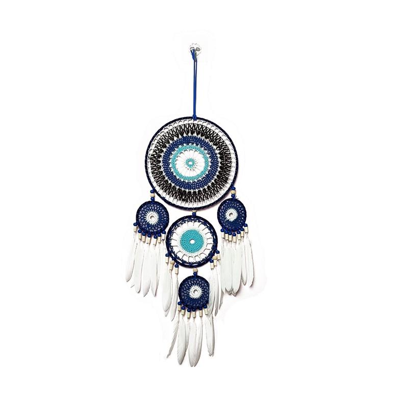 Vintage Bohemian Blue Feathers Dream Catchers Large Wind Chimes Window Hangings Home Decorations Bedroom Wall Pendants For Girls
