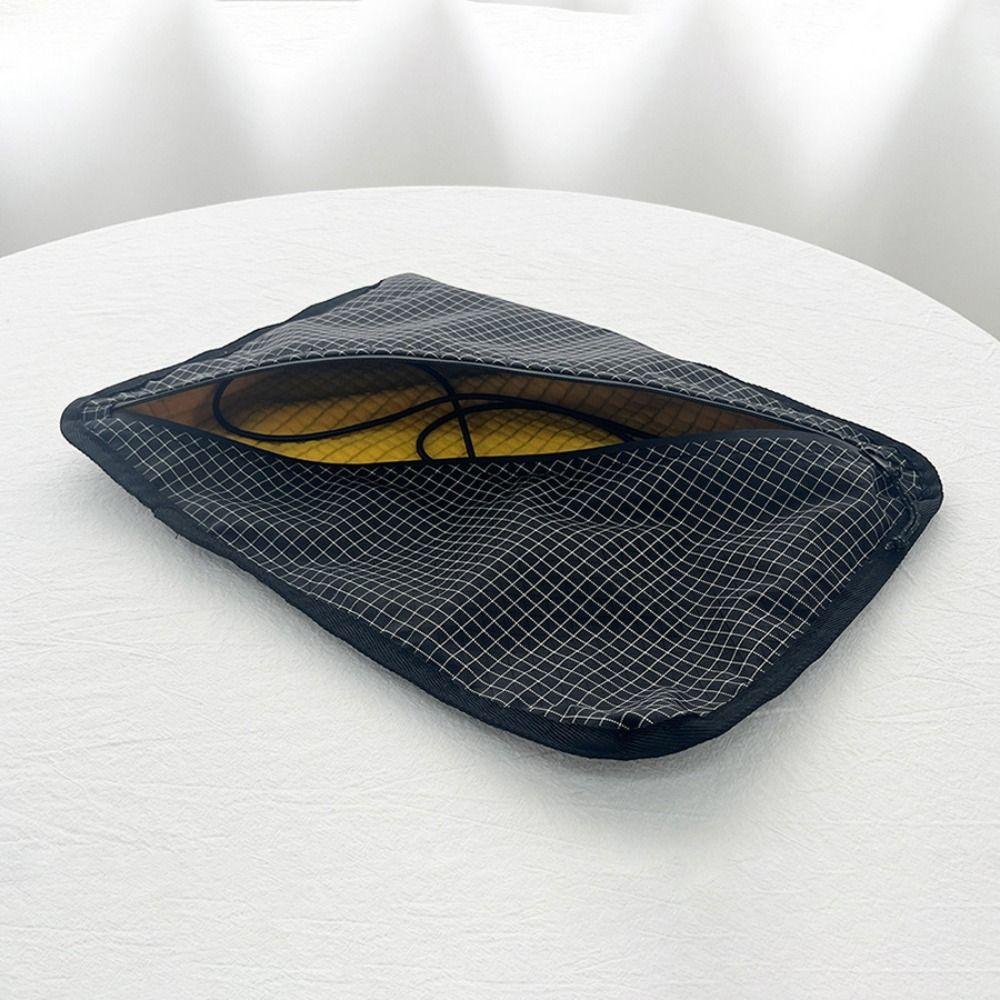 Grid Pattern Pillow Storage Bag 2-in-1 Camping Headrest Durable Travel Pouch Camping Sleep
