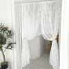 1 Stück Weißer Tüll-Fenstervorhang Polyester Halbtransparent Blumen-Spitze Türvorhang Perfekt für Schlafzimmer- & Wohnzimmerdekoration