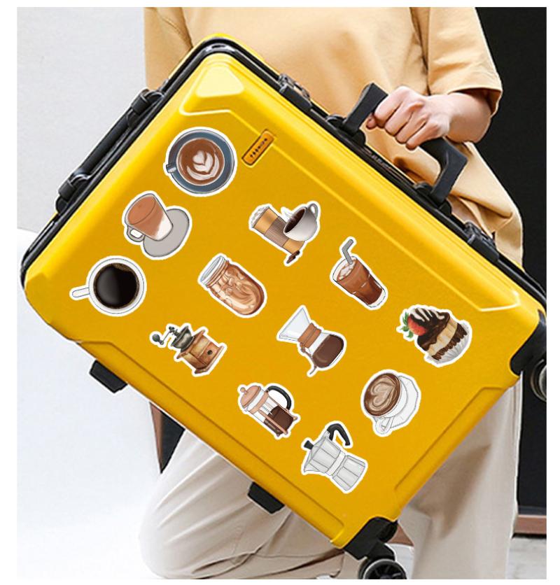 10/25/50 szt. Naklejki z graffiti z motywem napojów kawowych do scrapbookingu DIY, walizki, butelki na wodę, telefonu, laptopa, gitary, samochodu, deskorolki