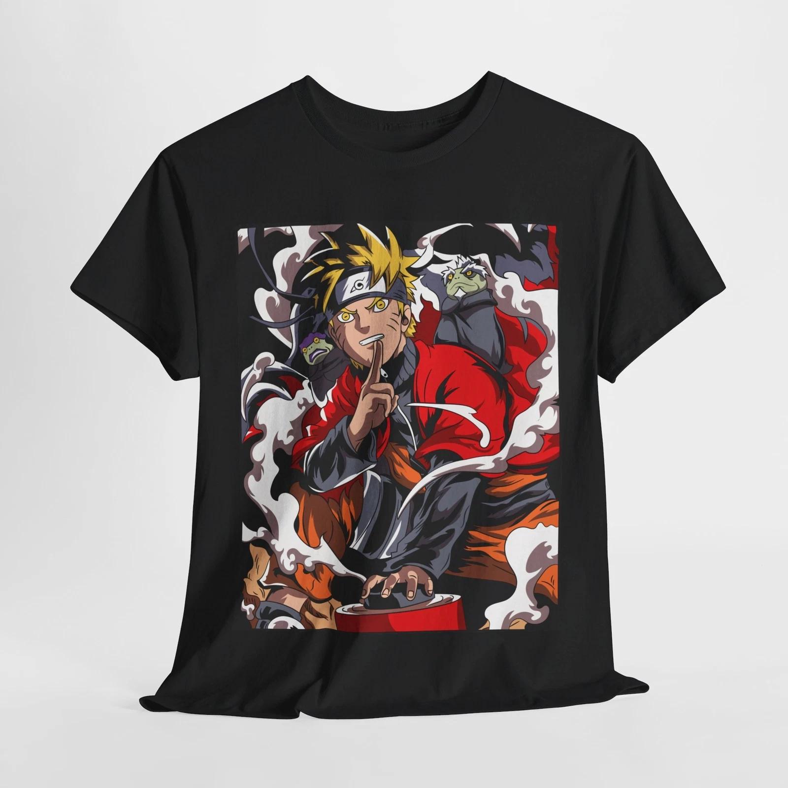

Naruto Uzumaki Print Unisexs and Womens cotton Tshirts 2026 summer Cartoon pattern Loose casual shortsleeved top S