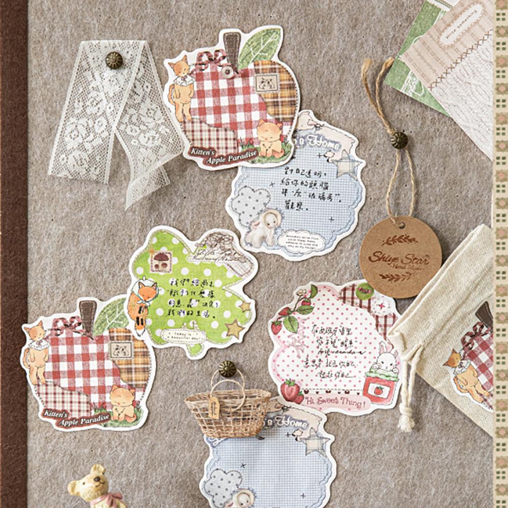 30 sheets Retro Patchwork Convenience Sticker Penny's Handmade Box Series Student Office Message Memo Memo