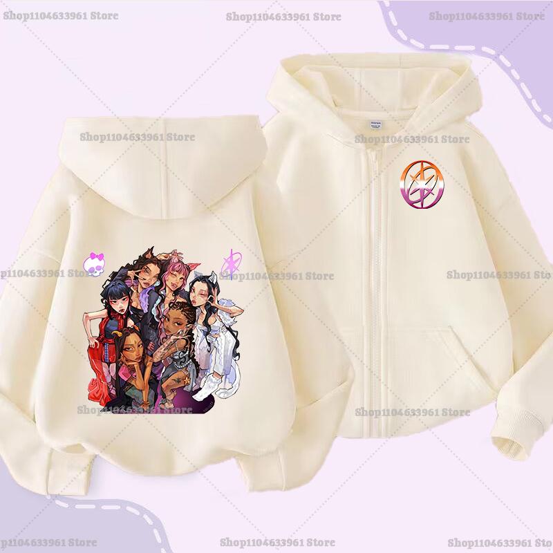 Katseye Children Cardigan Coat Girls Baby Sweet Hooded Zipper Jacket Fashion Kid Sweatshirt Cute Clothes Top Anime Birthday Gift