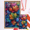 Ahornblätter Voll 11CT DIY Zählstickerei-Kits Große Größe 40x70cm Kreuzstich Kunst und Handwerk Kits für Erwachsene Heimdekoration