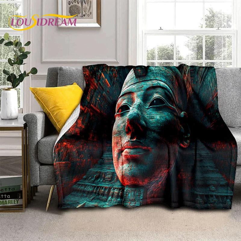 3D Ancient Egypt Death Anubis Pharaoh Horus Mythology 2025 Soft Blanket,Soft Throw Blanket for Home Bedroom Bed Sofa Cover Child