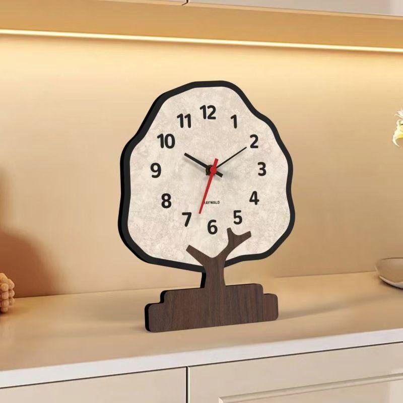 Silent Modern Money Tree Display Stand Quartz Clock for Living Room or Desk