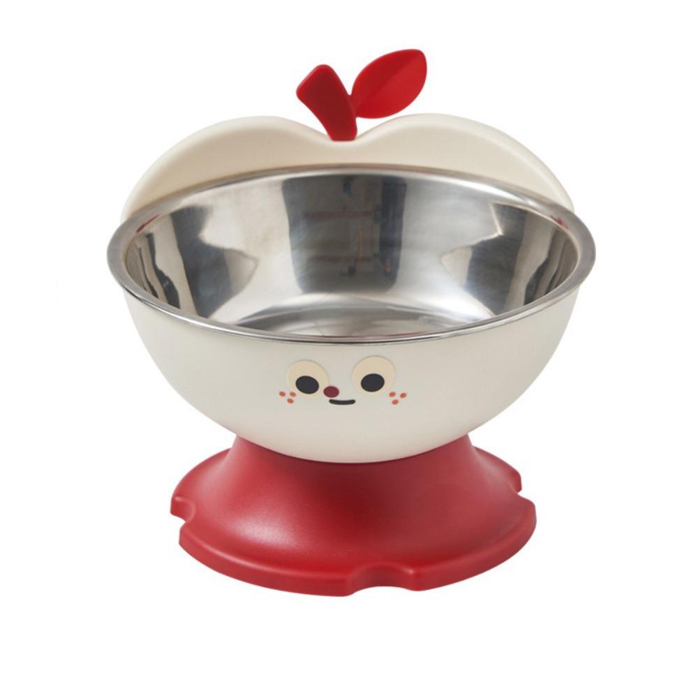 

High-Legged Cat Feeding Bowl No Spill Removable Pet Feeder Bowl Large-Capacity Anti-Slip Stainless Steel Dog Bowl білий