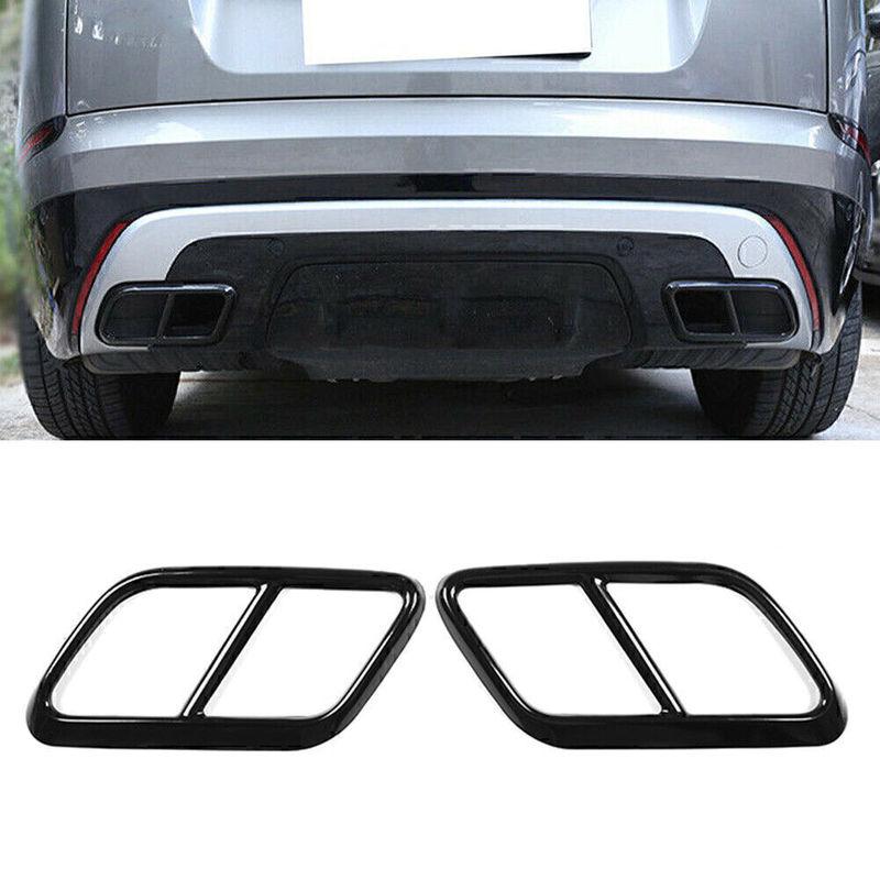 Car Rear Exhaust Muffler Tail Pipe Cover Trim For Land Rover Range Rover Velar 2017 2018    Stainless Accessories