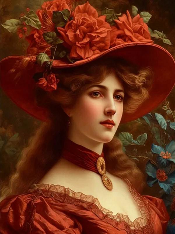 Diamond Painting New Collection 2024 Noble and Elegant Woman Diy Full Square Round Drill Rhinestone Embroidery Hat Girl Mosaic Cross Stitch Kits