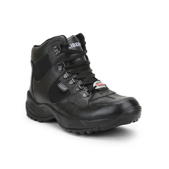Liberty Freedom Shaurya Lacing Safety Boot for Men | EVA Sole | Drymill Leather Outsole| Water ResisBlackce | Anti Skid (Black-10 UK)