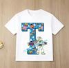 New Toy Story Alphabet A-Z Children's Pure Cotton Short-Sleeved Cartoon Printed Boys' Sportswear Casual Shirt Summer T-Shirt